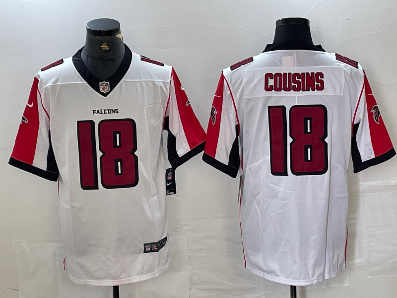 Men's Atlanta Falcons Kirk Cousins #18 White Jersey
